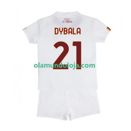 Camisola AS Roma Paulo Dybala 21 Criança Equipamento Segundo 2022-2023 Manga Curta